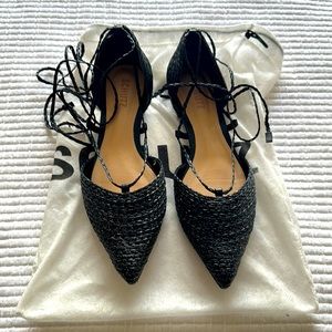 Schultz black lace up flat size 8.5